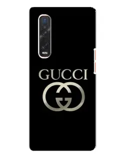 Чехол для OPPO Find X3 Pro с картинкой «Gucci — золото на черном»
