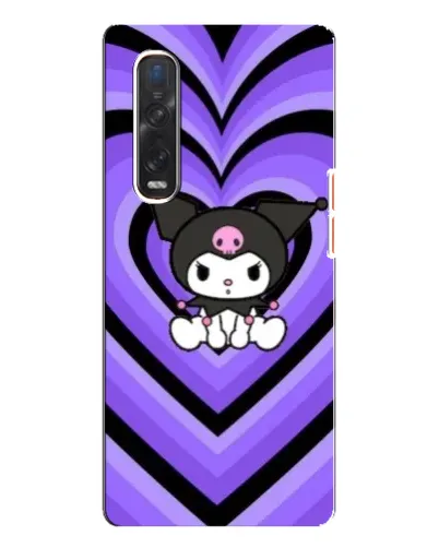 Чехол для OPPO Find X3 Pro с картинкой «Kuromi и фиолетовые сердца»