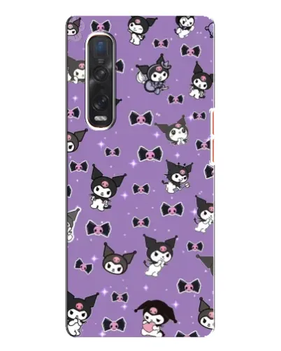 Чехол для OPPO Find X3 Pro с картинкой «Kuromi — паттерн»