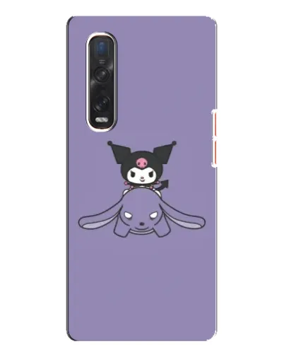 Чехол для OPPO Find X3 Pro с картинкой «Kuromi на лиловом фоне»