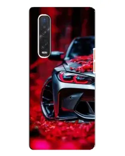 Чехол для OPPO Find X3 Pro с картинкой «Спортивная BMW и цветы»