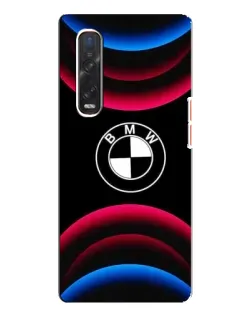 Чехол для OPPO Find X3 Pro с картинкой «Логотип BMW и неоновые дуги»