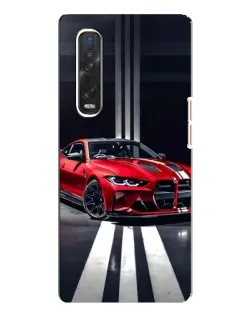 Чехол для OPPO Find X3 Pro с картинкой «Красная BMW на дороге»
