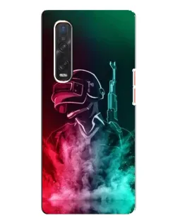 Чехол для OPPO Find X3 Pro с картинкой «PUBG — огненный воин»