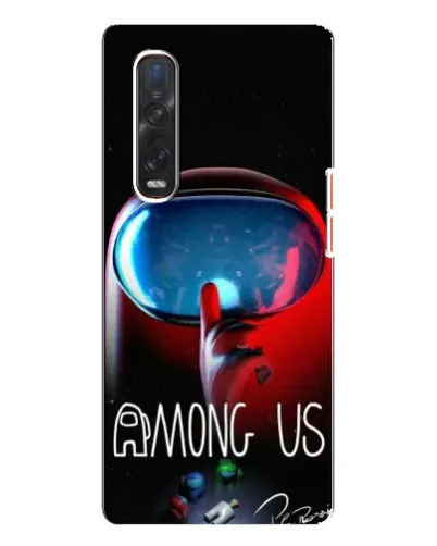 Чехол для OPPO Find X3 Pro с картинкой «Красный импостер — макро»