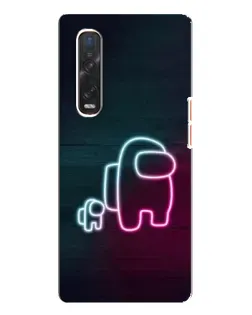 Чехол для OPPO Find X3 Pro с картинкой «Among Us неон-арт»