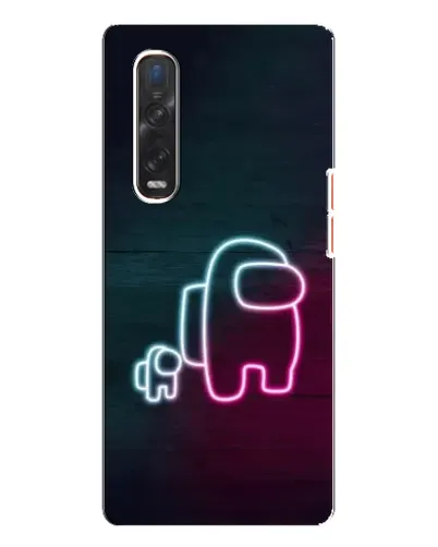 Чехол для OPPO Find X3 Pro с картинкой «Among Us неон-арт»