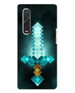 Чехол для OPPO Find X3 Pro с картинкой «Алмазный меч неон»
