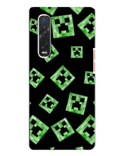 Чехол для OPPO Find X3 Pro с картинкой «Паттерн с криперами»