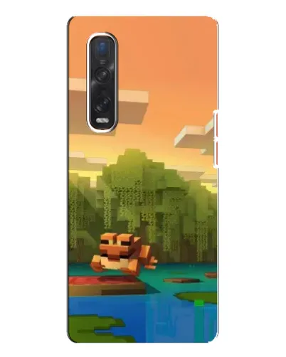 Чехол для OPPO Find X3 Pro с картинкой «Майнкрафт закат солнца»