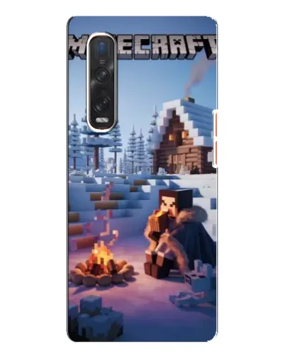 Чехол для OPPO Find X3 Pro с картинкой «Зимний Minecraft»
