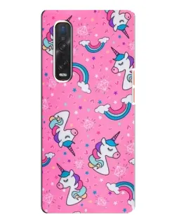 Чехол для OPPO Find X3 Pro с картинкой «Unicorn паттерн розовый»
