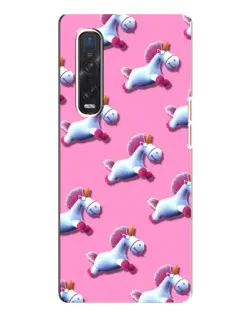 Чехол для OPPO Find X3 Pro с картинкой «Единороги на розовом»