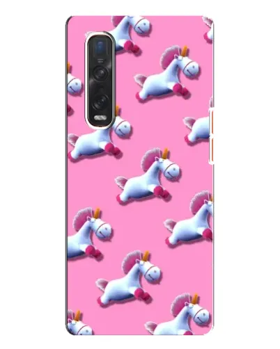 Чехол для OPPO Find X3 Pro с картинкой «Единороги на розовом»