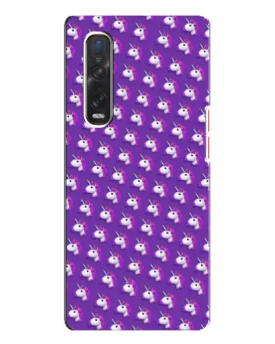 Чехол для OPPO Find X3 Pro с картинкой «Единороги на фиолетовом»
