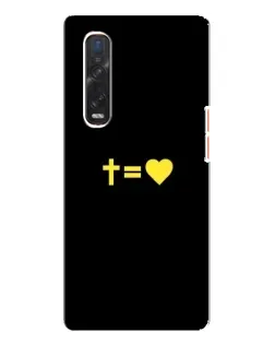 Чехол для OPPO Find X3 Pro с картинкой «Сердце и Крест»