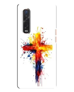 Чехол для OPPO Find X3 Pro с картинкой «Акварельный крест»