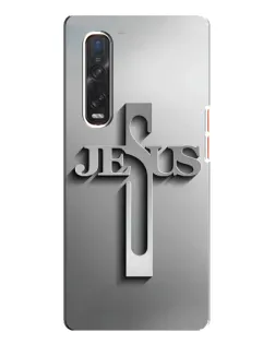 Чехол для OPPO Find X3 Pro с картинкой «Металлический крест Jesus»