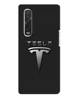 Чехол для OPPO Find X3 Pro с картинкой «Стальной логотип Tesla»