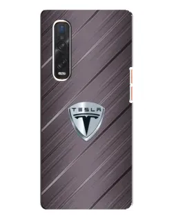 Чехол для OPPO Find X3 Pro с картинкой «Металлическая текстура Tesla»