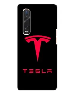 Чехол для OPPO Find X3 Pro с картинкой «Tesla Red Logo»