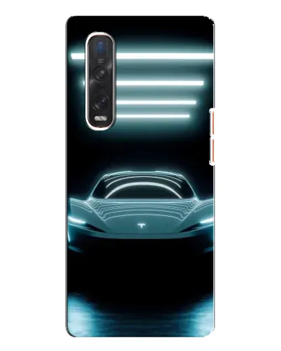 Чехол для OPPO Find X3 Pro с картинкой «Tesla в неоне» Чехол для OPPO Find X3 Pro с картинкой «Tesla в неоне»