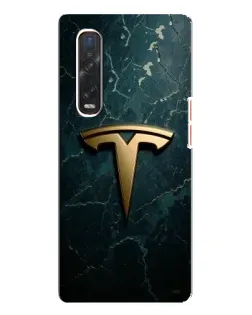 Чехол для OPPO Find X3 Pro с картинкой «Мраморная Tesla Gold»