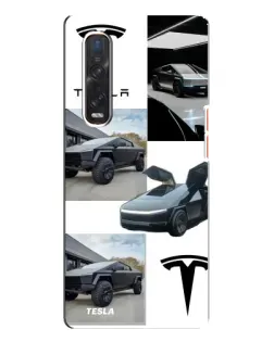Чехол для OPPO Find X3 Pro с картинкой «Коллаж Cybertruck Tesla»