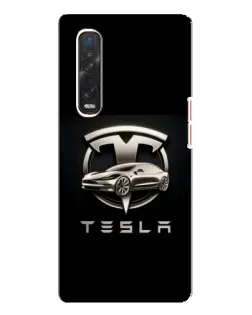 Чехол для OPPO Find X3 Pro с картинкой «Tesla — серебристое авто»