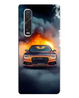 Чехол для OPPO Find X3 Pro с картинкой «Audi в огненном дыму»
