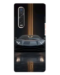 Чехол для OPPO Find X3 Pro с картинкой «Lamborghini золотые линии»
