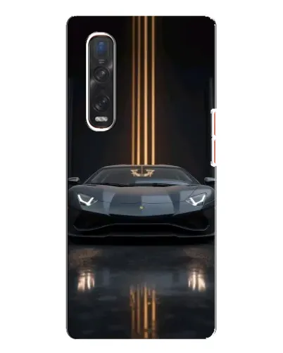 Чехол для OPPO Find X3 Pro с картинкой «Lamborghini золотые линии»