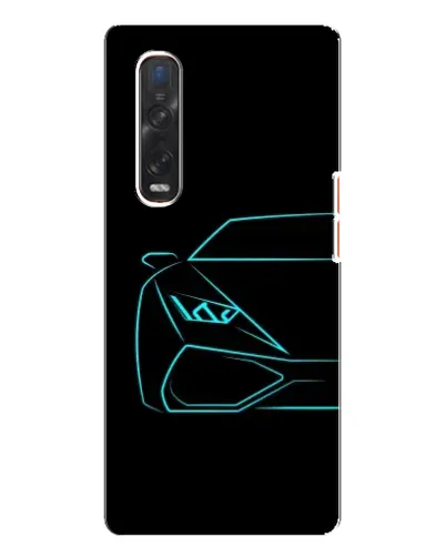 Чехол для OPPO Find X3 Pro с картинкой «Голубой силуэт Lamborghini»