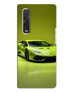 Чехол для OPPO Find X3 Pro с картинкой «Салатовый Lamborghini Huracan»