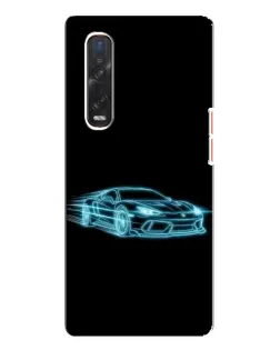 Чехол для OPPO Find X3 Pro с картинкой «Неоновый контур Lamborghini»