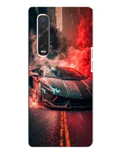 Чехол для OPPO Find X3 Pro с картинкой «Lamborghini красный дым»