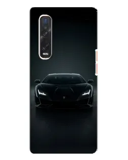 Чехол для OPPO Find X3 Pro с картинкой «Черный Lamborghini Aventador»