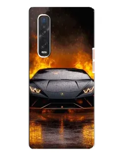 Чехол для OPPO Find X3 Pro с картинкой «Lamborghini в огне»