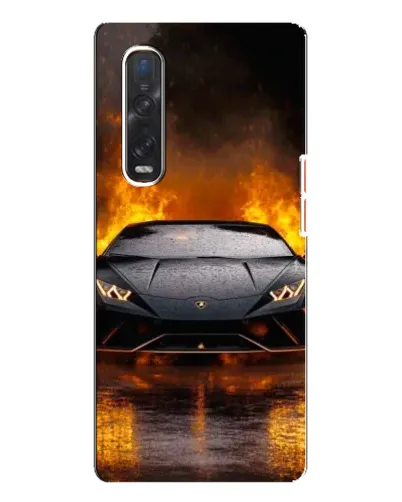 Чехол для OPPO Find X3 Pro с картинкой «Lamborghini в огне»