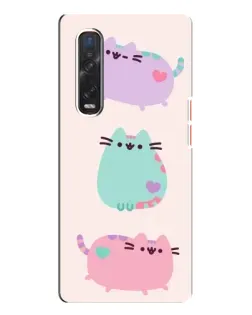 Чехол для OPPO Find X3 Pro с картинкой «Pusheen трио»