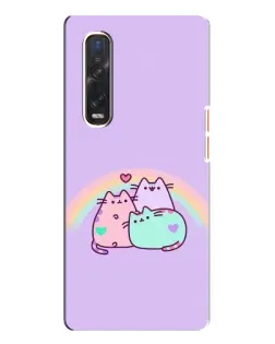 Чехол для OPPO Find X3 Pro с картинкой «Радужные Пушины»