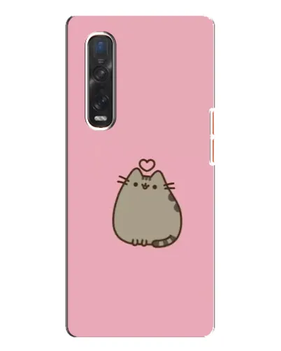 Чехол для OPPO Find X3 Pro с картинкой «Pusheen сердце»