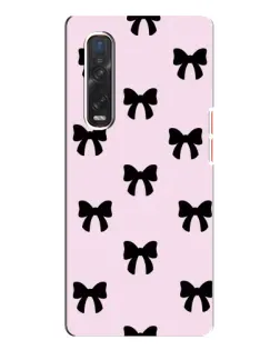 Чехол для OPPO Find X3 Pro с картинкой «Черные банты Coquette»