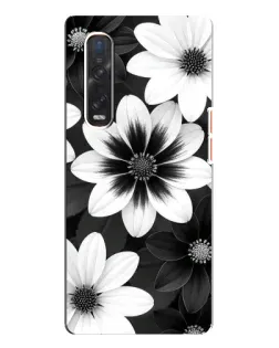 Чехол для OPPO Find X3 Pro с картинкой «Монохромные астры»