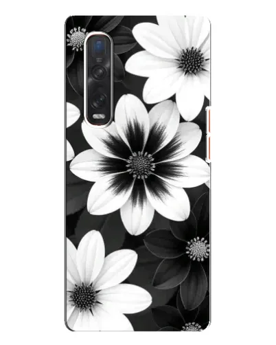 Чехол для OPPO Find X3 Pro с картинкой «Монохромные астры»
