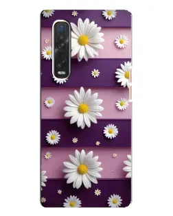Чехол для OPPO Find X3 Pro с картинкой «Ромашки на фиолетовом»