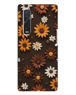 Чехол для OPPO Find X3 Pro с картинкой «Узор из маленьких подсолнухов»