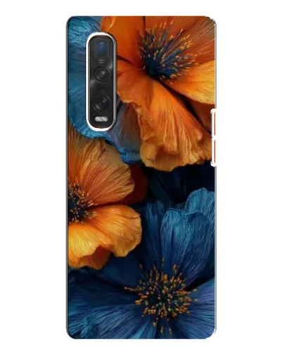 Чехол для OPPO Find X3 Pro с картинкой «Яркая сине-оранжевая флора» Чехол для OPPO Find X3 Pro с картинкой «Яркая сине-оранжевая флора»