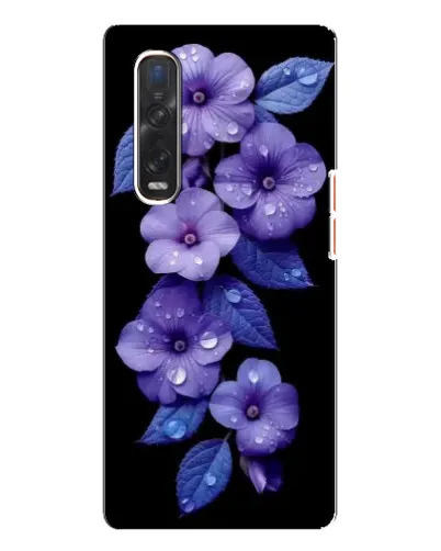 Чехол для OPPO Find X3 Pro с картинкой «Фиолетовые цветы с росою»