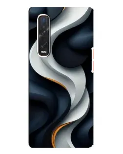 Чехол для OPPO Find X3 Pro с картинкой «Объемные черно-белые ленты» Чехол для OPPO Find X3 Pro с картинкой «Объемные черно-белые ленты»